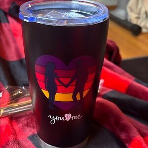 you♥me  Love Silhouette Travel Tumbler
